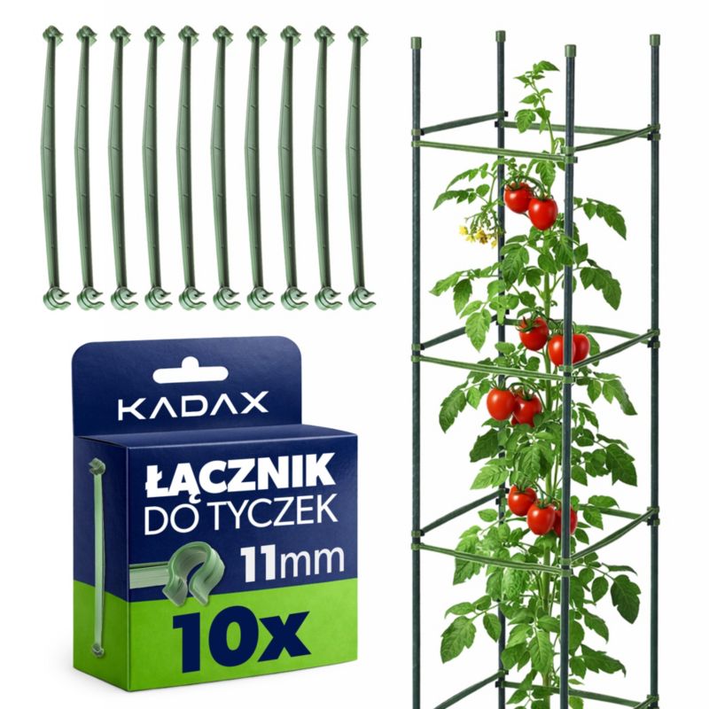 Łącznik KADAX do tyczek 11 mm plastikowy zielony 10 szt.