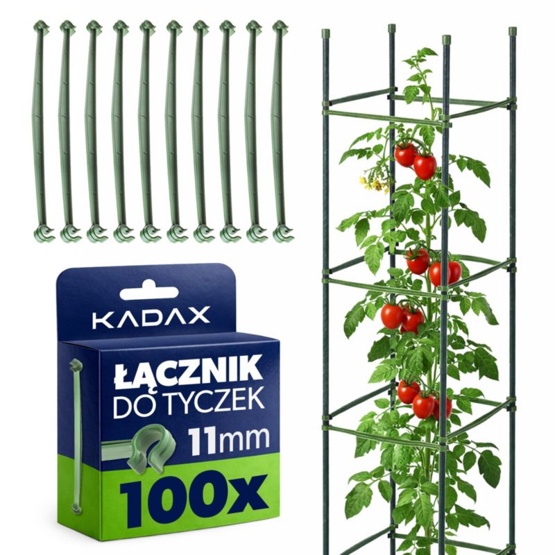 Łącznik KADAX do tyczek 11 mm plastikowy zielony 100 szt.