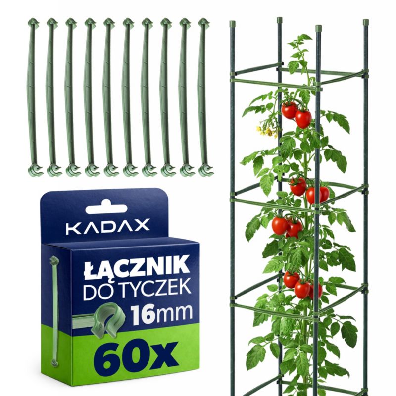Łącznik KADAX do tyczek 16 mm plastikowy zielony 60 szt.
