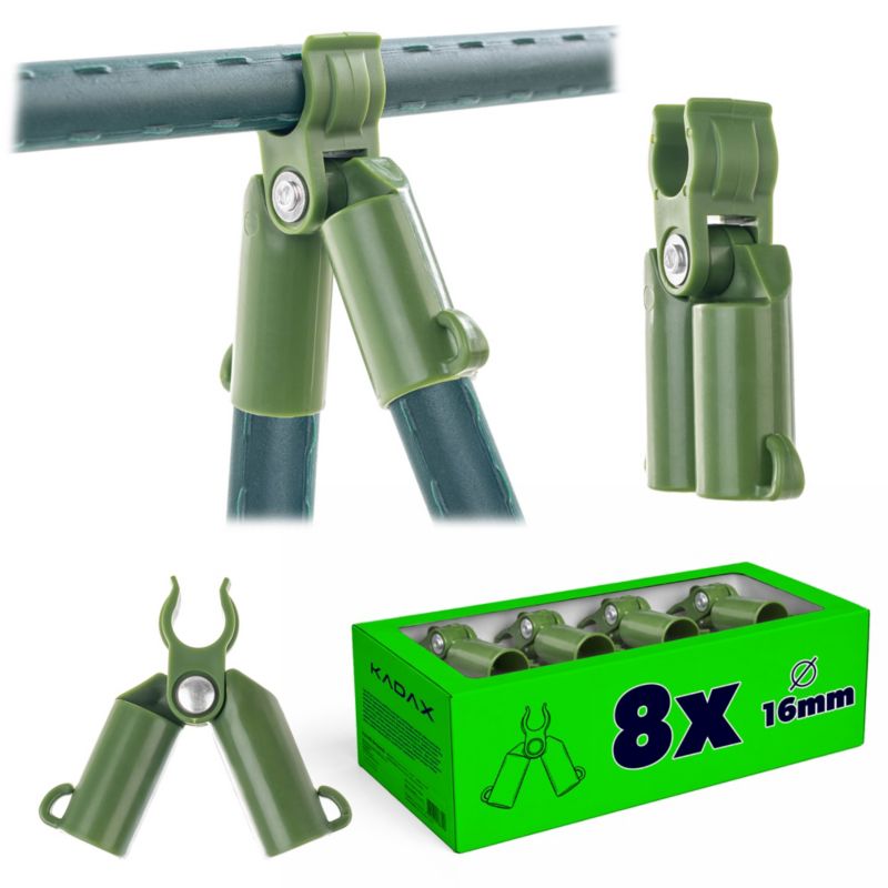 Łącznik KADAX Kątowy Szczytowy Do Tyczek Pomidorów Regulowany 16mm 8 szt.