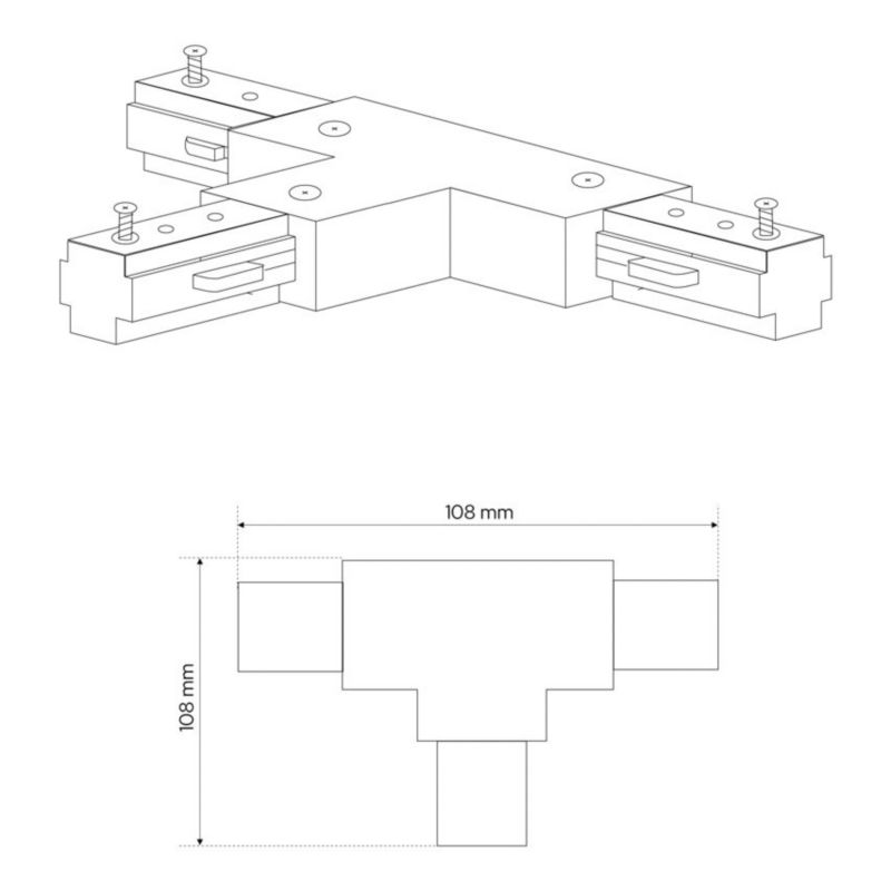 Łącznik T do szyny Edo Meva Pro T Connector White, biały EDO777516  1 szt.