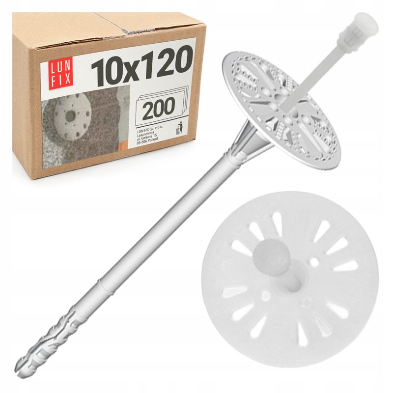 Łącznik tworzywowy  Lun Fix 10x120mm do styropianu 200szt.