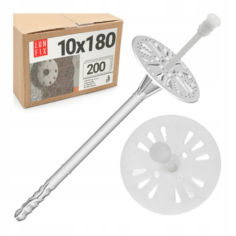 Łącznik tworzywowy  Lun Fix 10x180mm do styropianu 200szt.