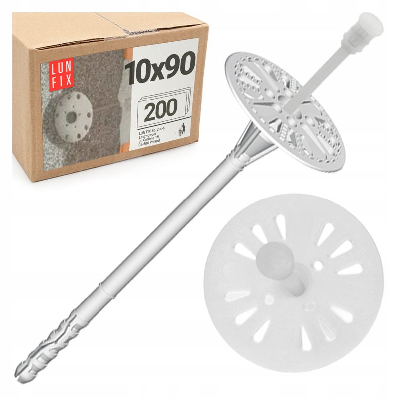 Łącznik tworzywowy  Lun Fix 10x90mm do styropianu 200szt.