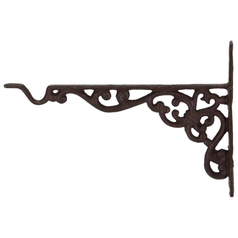 Żeliwny hak do donic wiszących Esschert Design brązowy żeliwo 25,2x2,1x18,5 cm 1 szt.