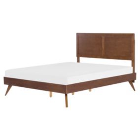 Łóżko 160 x 200 cm ciemne drewno Istres 1 szt.