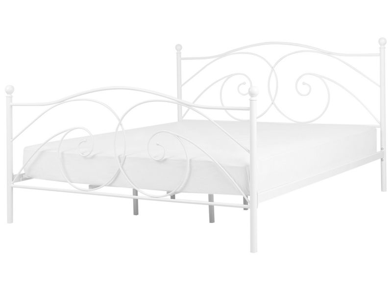 Łóżko Dinard 180 x 200 cm Metal Biały 1 szt.