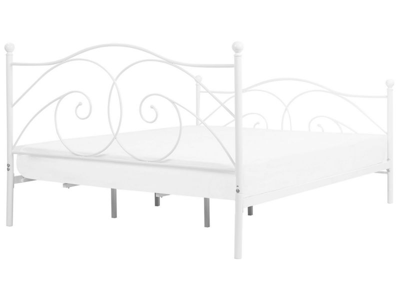 Łóżko Dinard 180 x 200 cm Metal Biały 1 szt.