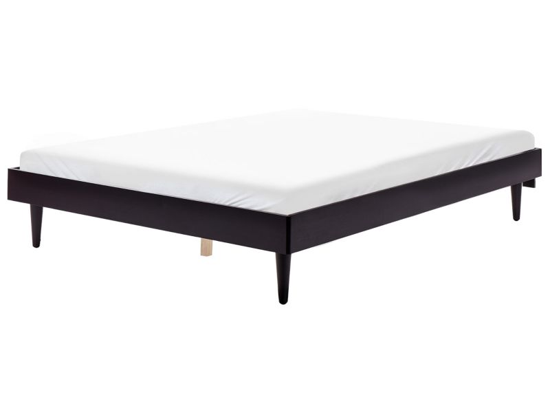 Łóżko drewniane 160 x 200 cm czarne Toucy 1 szt.
