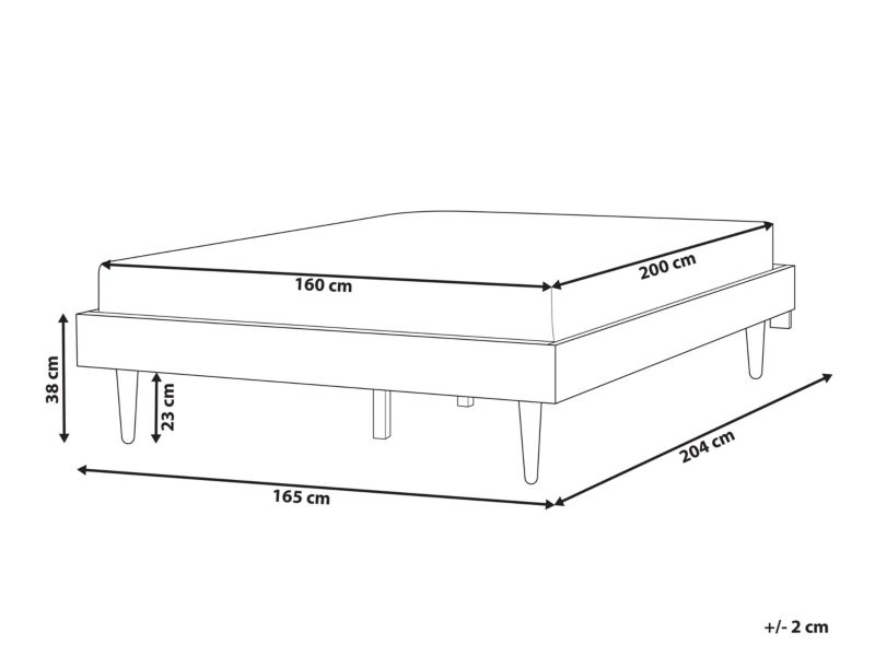 Łóżko drewniane 160 x 200 cm czarne Toucy 1 szt.
