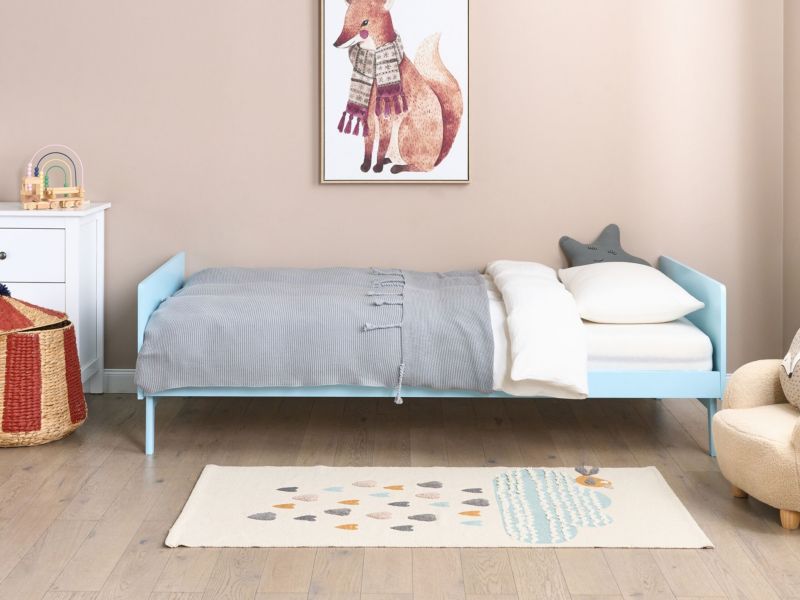 Łóżko drewniane 90 x 200 cm błękitne Bonnac 1 szt.