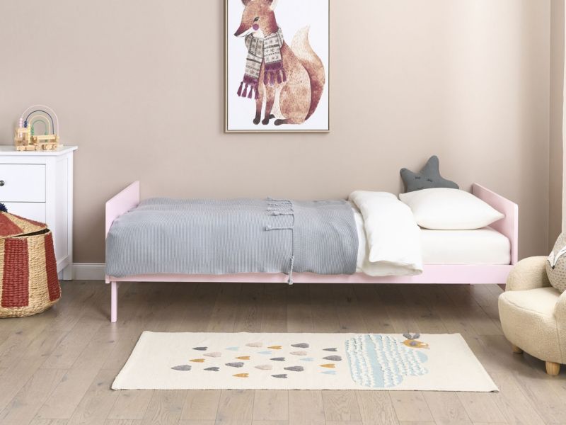 Łóżko drewniane 90 x 200 cm pastelowy róż Bonnac 1 szt.