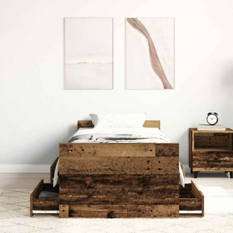 Dřevěná postel WaszeMeble 100x200 cm hnědá WM-3328794 1 ks.