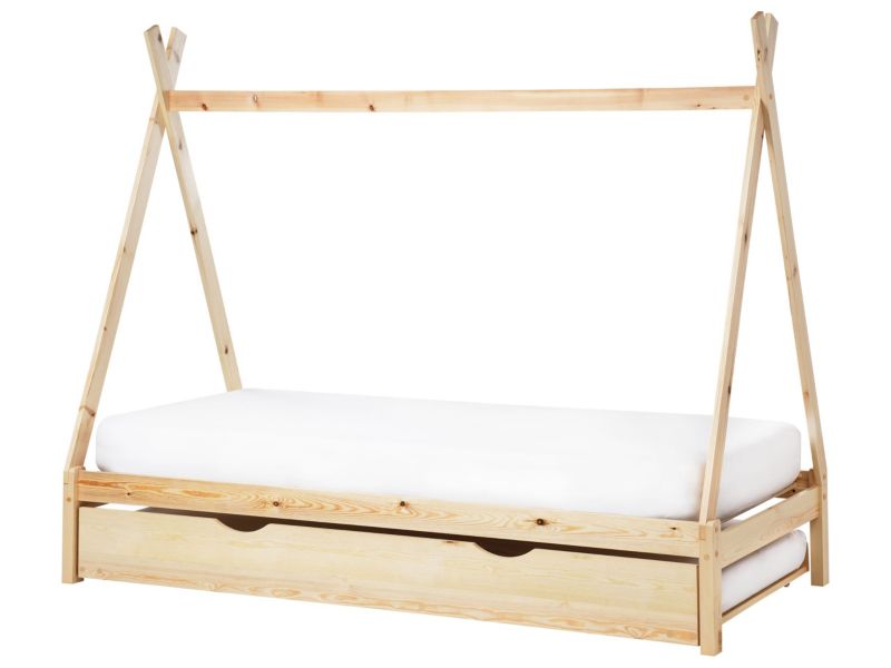 Łóżko dziecięce Drewno sosnowe TALMONTIERS  90 x 200 cm Jasnobrązowy 1 szt.