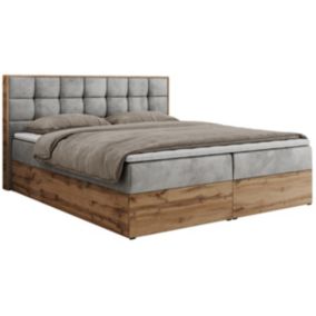 Łóżko kontynentalne MKS Meble ALBERO 1 120x200 H3 Jasnoszary welvet 1szt.