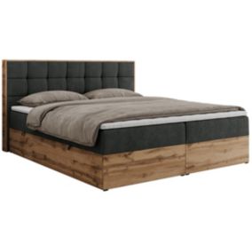 Łóżko kontynentalne MKS Meble ALBERO 1 160x200 H3 Ciemnoszary struktura 1szt.