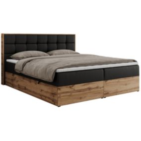 Łóżko kontynentalne MKS Meble ALBERO 1 160x200 H3 Czarny ecoskóra 1szt.