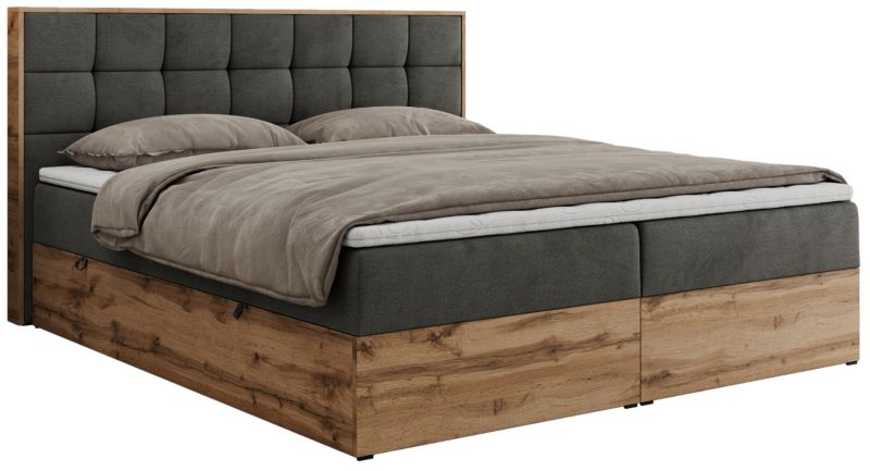 Łóżko kontynentalne MKS Meble ALBERO 1 200x200 H3 Ciemnoszary welvet 1szt.