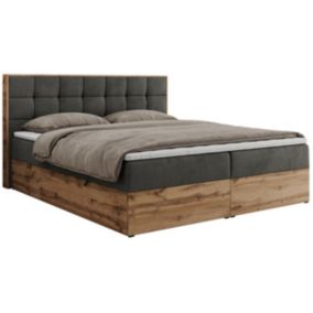 Łóżko kontynentalne MKS Meble ALBERO 1 200x200 H3 Ciemnoszary welvet 1szt.