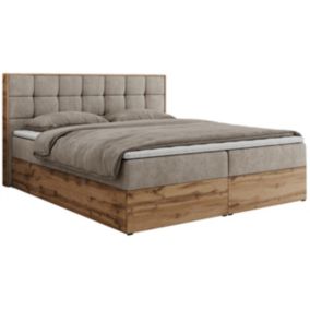 Łóżko kontynentalne MKS Meble ALBERO 1 200x200 H4 Beżowy struktura 1szt.