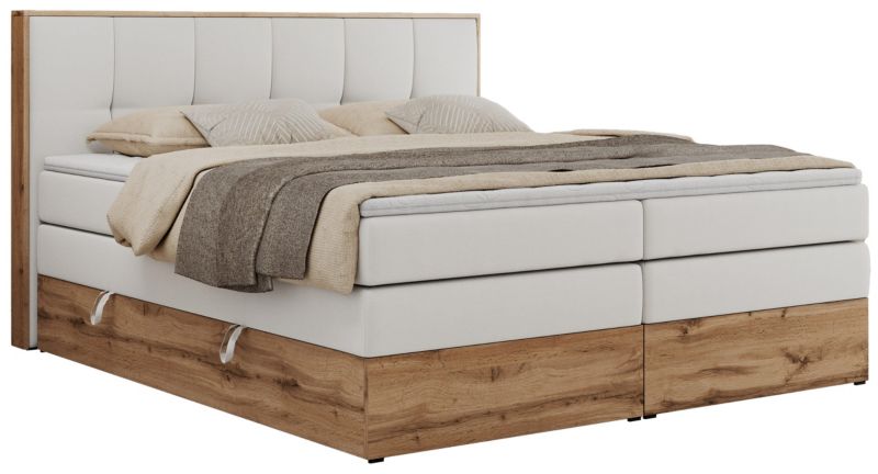 Łóżko kontynentalne MKS Meble ALBERO 1 KING 120x200 H3 Biały ecoskóra 1szt.