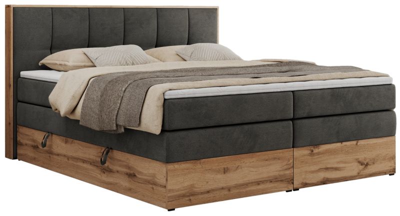 Łóżko kontynentalne MKS Meble ALBERO 1 KING 180x200 H3 Ciemnoszary welvet 1szt.