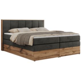 Łóżko kontynentalne MKS Meble ALBERO 1 KING 180x200 H3 Ciemnoszary welvet 1szt.