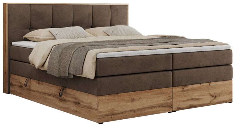Łóżko kontynentalne MKS Meble ALBERO 1 KING 180x200 H4 Brązowy welvet 1szt.