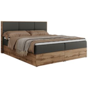 Łóżko kontynentalne MKS Meble ALBERO 2 120x200 H3 Szary ecoskóra 1szt.