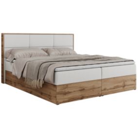 Łóżko kontynentalne MKS Meble ALBERO 2 140x200 H3 Biały ecoskóra 1szt.