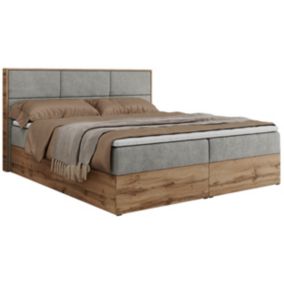 Łóżko kontynentalne MKS Meble ALBERO 2 180x200 H4 Jasnoszary struktura 1szt.