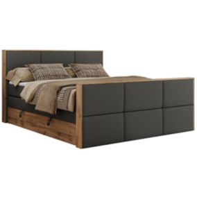 Łóżko kontynentalne MKS Meble ALBERO 2 KING DUO 160x200 H4 Szary ecoskóra 1szt.