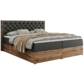 Łóżko kontynentalne MKS Meble ALBERO 3 180x200 H4 Szary ecoskóra 1szt.