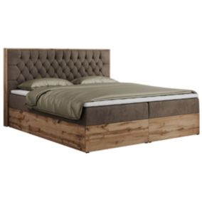 Łóżko kontynentalne MKS Meble AMORE 160x200 H4 brązowy welwet 1szt.