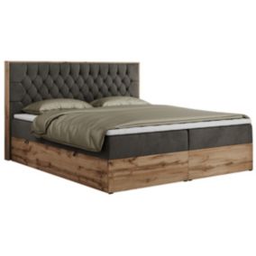 Łóżko kontynentalne MKS Meble AMORE 160x200 H4 ciemnoszary welwet 1szt.