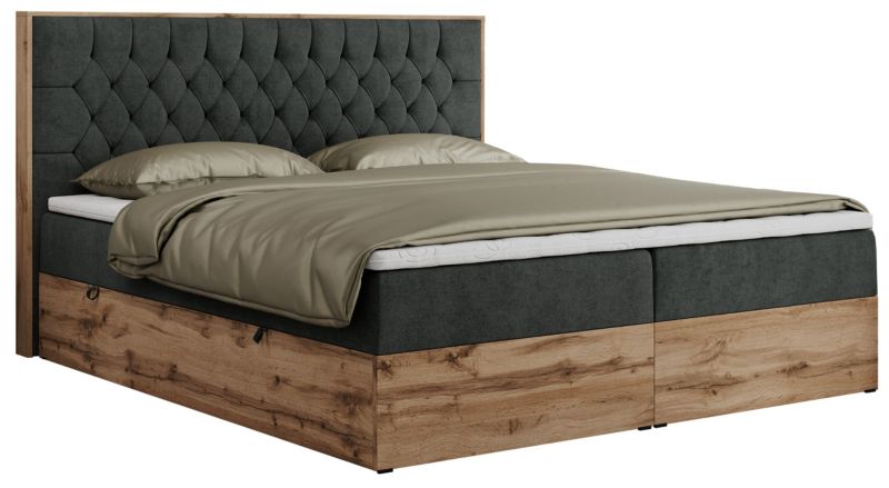 Łóżko kontynentalne MKS Meble AMORE 180x200 H3 ciemnoszary struktura 1szt.