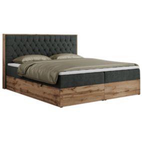 Łóżko kontynentalne MKS Meble AMORE 180x200 H3 ciemnoszary struktura 1szt.