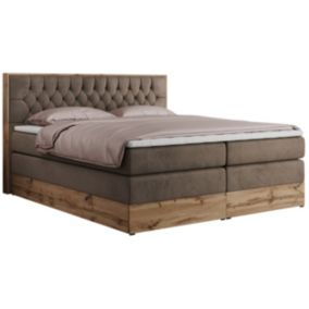 Łóżko kontynentalne MKS Meble AMORE KING 160x200 H3 brązowy welwet 1szt.
