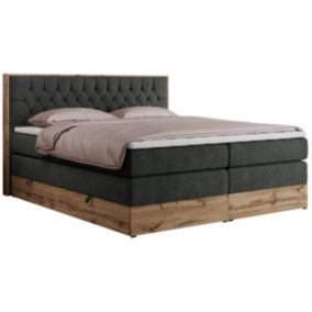 Łóżko kontynentalne MKS Meble AMORE KING 160x200 H3 ciemnoszary struktura 1szt.
