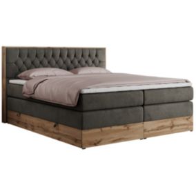 Łóżko kontynentalne MKS Meble AMORE KING 180x200 H3 ciemnoszary welwet 1szt.