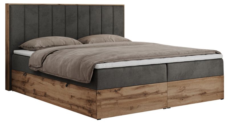 Łóżko kontynentalne MKS Meble BELLISSIMO 180x200 H4 ciemnoszary welwet 1szt.