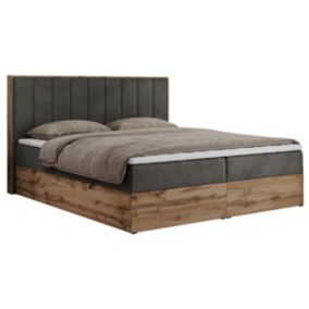 Łóżko kontynentalne MKS Meble BELLISSIMO 180x200 H4 ciemnoszary welwet 1szt.