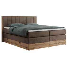 Łóżko kontynentalne MKS Meble BELLISSIMO KING 140x200 H4 brązowy welwet 1szt.