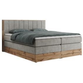 Łóżko kontynentalne MKS Meble BELLISSIMO KING 200x200 H3 jasnoszary struktura 1szt.