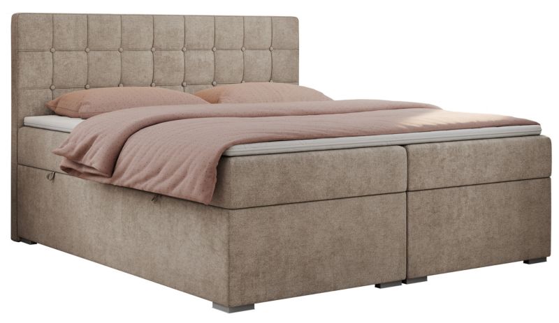 Łóżko kontynentalne MKS Meble CARMEN 180x200 H3 beżowy struktura 1szt.
