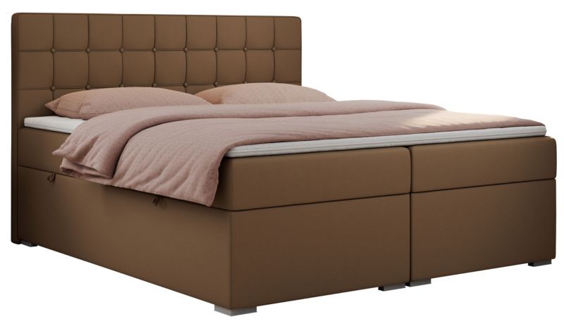 Łóżko kontynentalne MKS Meble CARMEN 180x200 H3 brązowy ekoskóra 1szt.