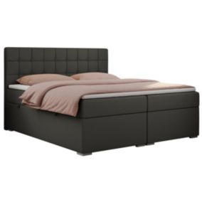 Łóżko kontynentalne MKS Meble CARMEN 180x200 H3 ciemnoszary ekoskóra 1szt.