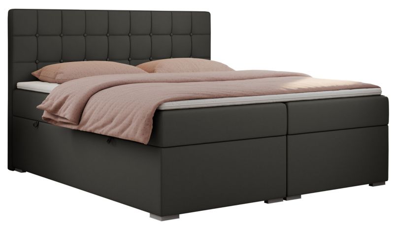 Łóżko kontynentalne MKS Meble CARMEN 180x200 H4 ciemnoszary ekoskóra 1szt.