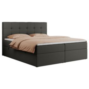 Łóżko kontynentalne MKS Meble CENTOS 140x200 H4 Ciemnoszary ecoskóra 1szt.