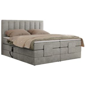 Łóżko kontynentalne MKS Meble COMFORTO 140x200 H4 Jasnoszary struktura 1szt